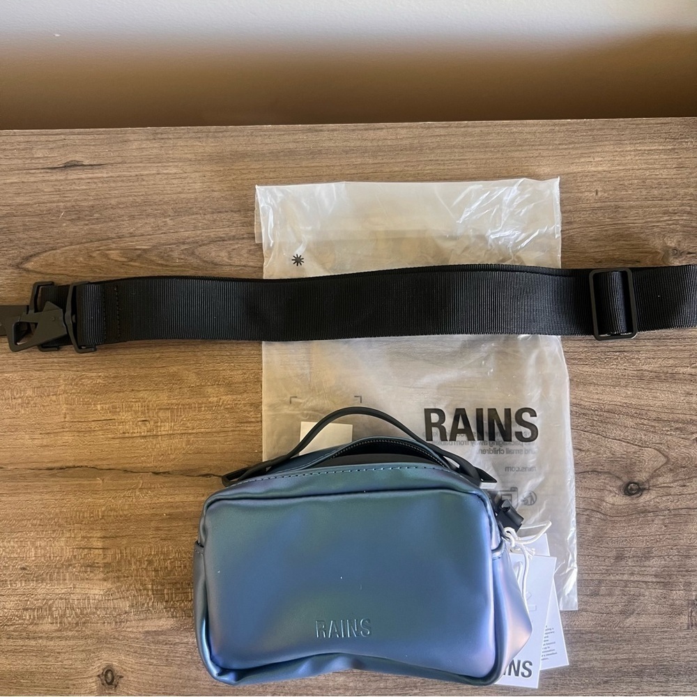 RAINS NEW Box Micro Waterproof Bag Lazer Blue Crossbody Shoulder Handbag